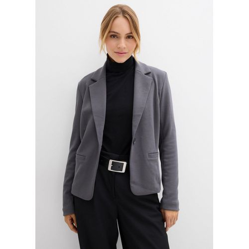 bonprix Sweatblazer mit fließender Viskose, grau, Gr.36/38 (S), Blazer mit Reverskragen, aus Viskose