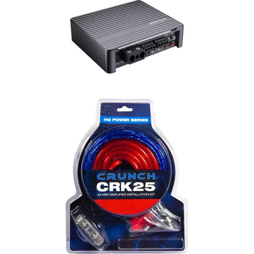 Endstufe Eton MA 4 inkl. Crunch Kabelpaket CRK25 - 4-Kanal Verstärker
