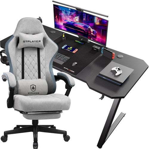 GTPALYER Gamingtisch Gaming Tisch + Gaming Stuhl- Set, Computertisch Stuhl Set für Gaming nur Gaming Tisch und Gaming Stuhl