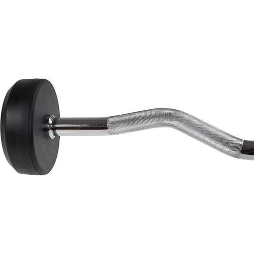 25 kg gummierte Langhantel - gecurlt, Fitnessgerät