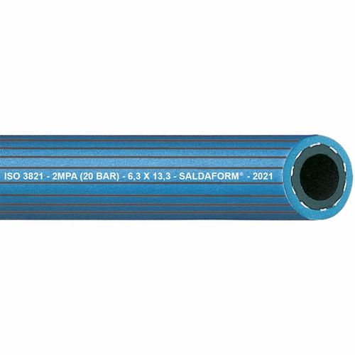 Sauerstoffschl.SALDAFORM®/BLAU ID6,3mm Wandst.3,5mm gerieft AD13,3mm L.50m