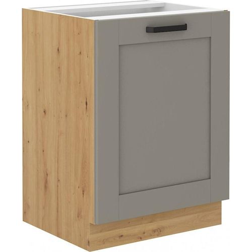 Eintüriger Unterschrank LAILI – Breite 60 cm, Hellgrau / Eiche Artisan