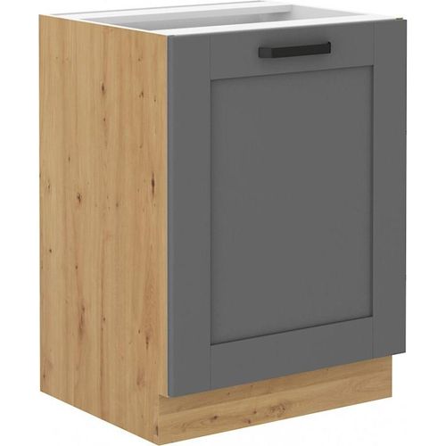 Eintüriger Unterschrank LAILI – Breite 60 cm, Grau / Eiche Artisan
