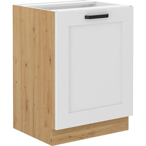 Eintüriger Unterschrank LAILI – Breite 60 cm, Weiß / Eiche Artisan