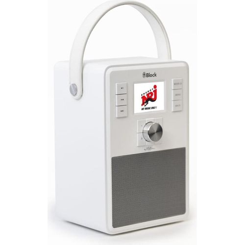 Block eMotion weiß tragbares Radio mit DAB+, Bluetooth & Spotify-Connect