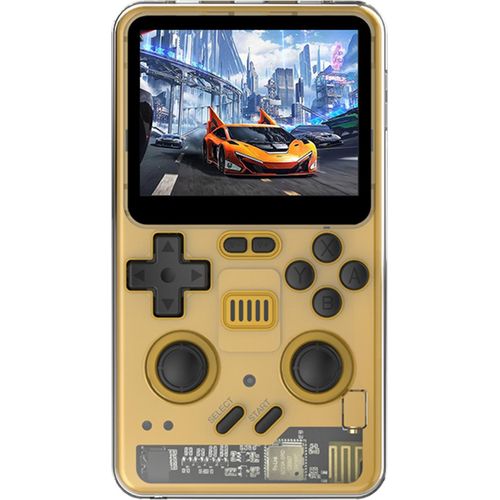 POWKIDDY RGB20Pro Spielkonsole 3.2 Zoll IPS Screen Handheld Spielkonsole Mit 16GB Systemkarte Mit 128GB Spielkarte Linux Systeme Typ-C Aufladung Gelb