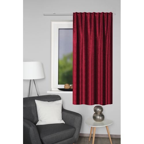 Vorhang HOME WOHNIDEEN "THERMOCHENILLE" Gr. 1, rot (bordeaux), B:135cm H:145cm, Polyester, Gardinen, Thermochenille THERMO Uni