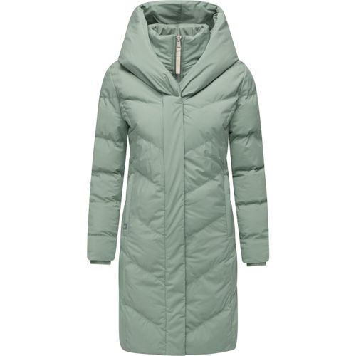 Steppmantel RAGWEAR "Natalka Soft YOUMODO", Damen, Gr. 6XL (52), dusty, Obermaterial: 100% Polyester; Innenfutter: 100% Polyester; Wattierung: 100% Polyester, figurumspielend ca. Mitte Oberschenkel, hoch geschlossener Ausschnitt, eng normaler Saum, M&auml;ntel Steppmantel, Warmer Wintermantel mit hohem Kragen und Kapuze