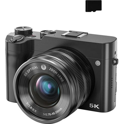 INF 64MP 5K Digitalkamera mit 8x optischem Zoom und 32GB TF-Karte Schwarz
