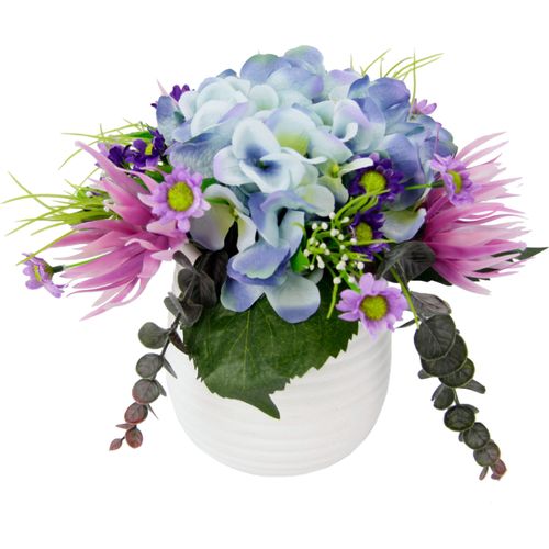 Kunstpflanze I.GE.A., blau, B:23cm H:21cm T:23cm, Kunststoff, Kunstpflanzen, Kunstpflanze