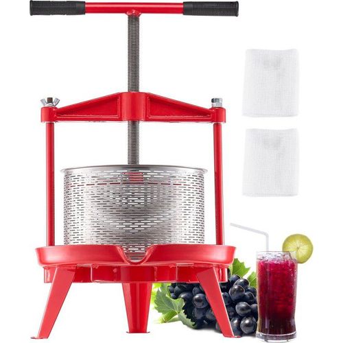 Manuelle Obstweinpresse 9L - Weinherstellung Edelstahl Obstmühle - Presse für Obstweinherstellung