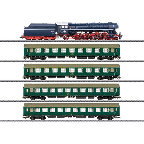 Modelleisenbahn Startpaket MÄRKLIN "Zugset Museumszug mit Albatros - 26498", grün (bunt), Modelleisenbahn-Fahrzeuge, Kinder, Kunststoff, Metall, mit Sound und Licht; Made in Europe