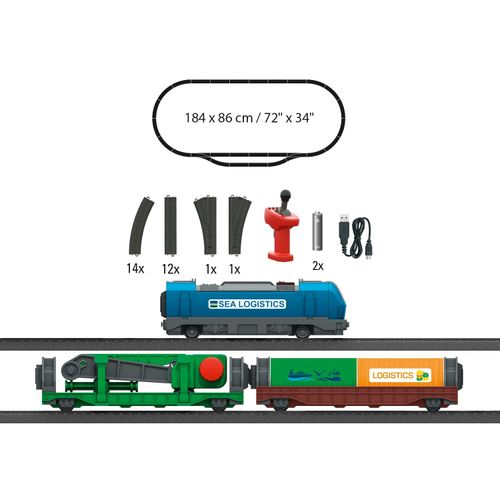 Modelleisenbahn-Set MÄRKLIN "Märklin my world - Startpackung "Containerlogistik" - 29349", bunt, Modelleisenbahnen, Kinder, Kunststoff, Metall