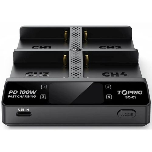 Accsoon Toprig 100W 4-Bay NP-F Fast Charger mit EU GaN Charger