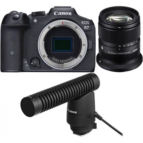Canon EOS R7 + Sigma 18-50mm f2,8 DC DN (C) + Richtmikrofon DM-E1 - Dealpreis