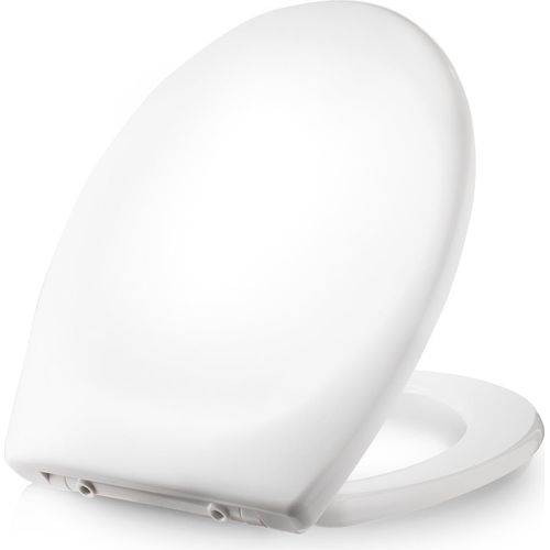 Dombach® Premium Toilettendeckel mit Absenkautomatik Abnehmbar (Weiß) WC Sitz mit Absenkautomatik, Klodeckel mit Absenkautomatik, Klobrille, Toilettensitz, WC Deckel, Toilettenbrille Klobrille, Oval