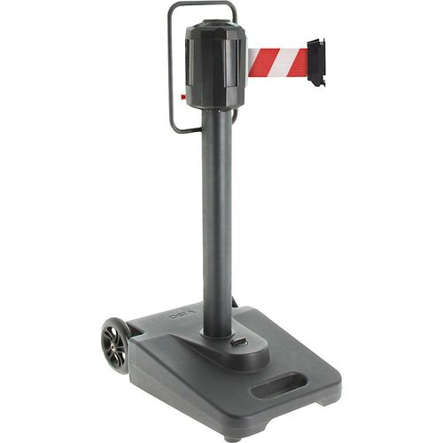 VISO Gurtabsperrung, mobil, 1 x 15 m Gurtband, rot/weiß