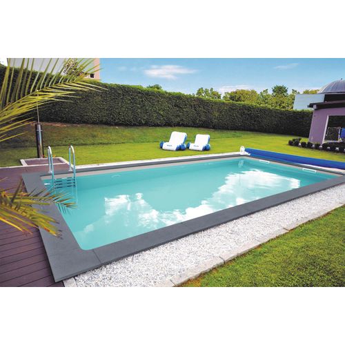 KWAD Styropor Pool Gran Canaria mit Edelstahlleiter KWAD Styropor Pool Set Gran Canaria mit Edelstahlleiter 8 x 4 x 1,5 m grau