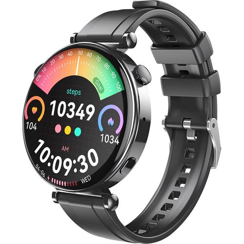 XO, Wasserdichte Smartwatch IP68 mit 7 Tagen Autonomie, Schwarz