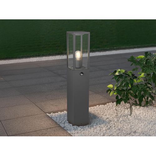 LED Pollerleuchte mit Bewegungsmelder Garten Wegbeleuchtung in Anthrazit, H:80cm