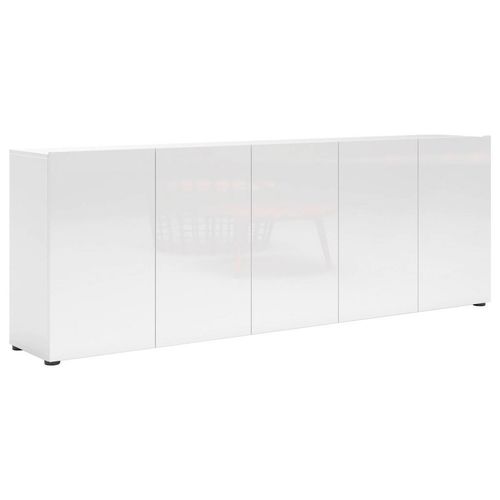 Sideboard , Weiß Hochglanz , Holzwerkstoff , 3 Fächer , 225x79x38 cm , Typenauswahl, Beimöbel erhältlich, stehend , Wohnzimmer, Kommoden & Sideboards, Sideboards