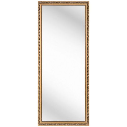 Carryhome Wandspiegel, Gold, Glas, Eukalyptusholz, massiv, rechteckig, 70x170x3 cm, Ganzkörperspiegel, Spiegel, Wandspiegel