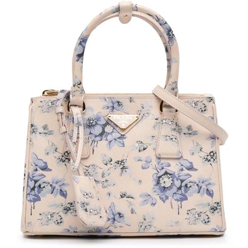 Prada Hobo Bags - Small Saffiano Lux Galleria Floral Print Double Zi - Gr. unisize - in Gold - für Damen Image