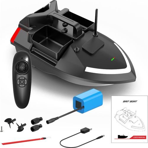 Angelköderboot, Angelnestboot, automatische Rückkehr-/Routenkorrektur, 5200 mAh, 500 m Fernbedienungsreichweite, 3 Köderbehälter, 2 kg Köderladung