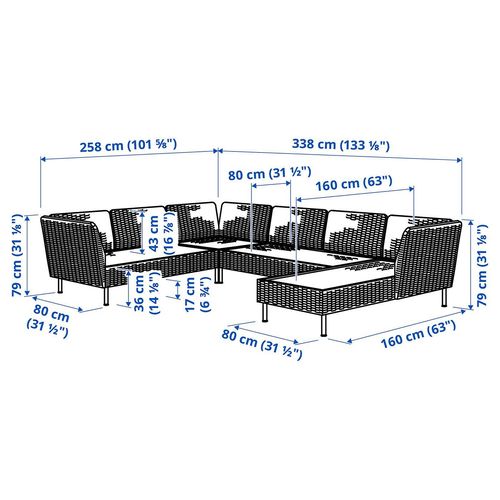 VITTSKÄR 5er-Modulecksofa