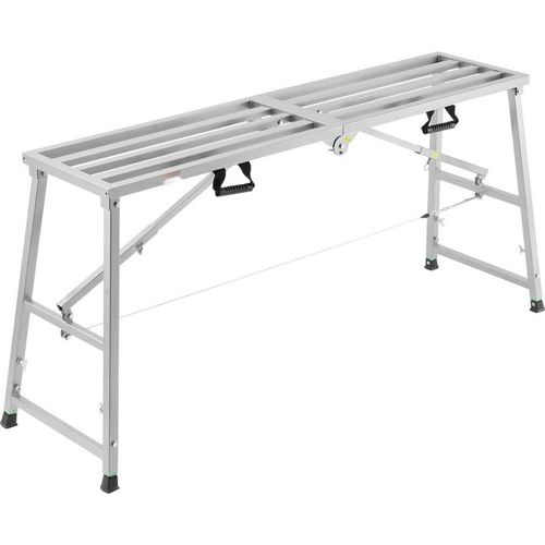 Arbeitsplattform Trittbühne Trittleiter bis 400 kg - Höhenverstellbar 800-1295 mm - Stabil und Sicher - Ideal für Bau und Handwerk