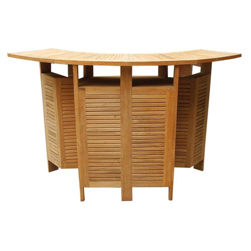 Bar Gartenbar aufklappbar Teakholz Holzbar aufklappbare Gartentheke 105x80x120cm