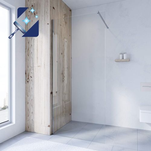 Duschglaswand Duschtrennwand 80 x 200 cm Glasduschwand Duche Duschabtrennung aus Klarglas 8mm mit Lotuseffekt-Beschichtung