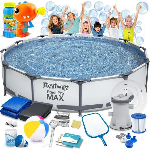 Frame Gartenpool 366 x 76 cm 16 in 1 Bestway 56416 + Sprudelmaschine GRATIS