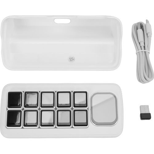 AI Voice Control Panel Unterstützung für Linux Onboard 10x0.85in Mechanische LCD Makrotasten und 2.01in Sekundärbildschirm Smart Home Voice Control Panel Schwarz