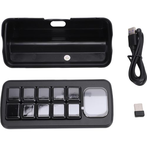 AI-Voice-Control-Panel-Unterstützung für Linux Onboard 10x0.85in mechanische LCD-Makro-Tasten und 2.01in Sekundärbildschirm Smart Home Voice Control Panel Weiß