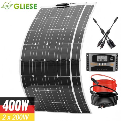 400W 18V Flexibel Solarpanel Solarmodule Kit Mono für Balkonkraftwerk Wohnmobil Camping RV