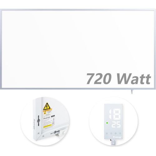 Protron Infrarotheizung Panel Heizkörper Elektroheizung IR Wandheizung 720Watt 100x52cm mit Smart-Thermostat