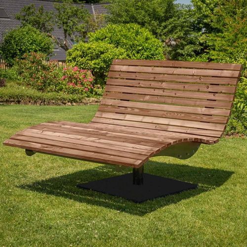 Waldsofa Swing mit Auflage und Kissen, Thermokiefer, 360° drehbar, Wellenliege