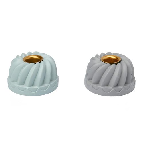 2 Kerzenhalter in Gugelhupf-Optik