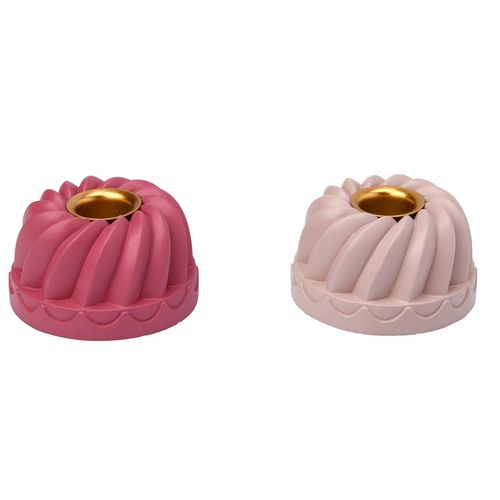 2 Kerzenhalter in Gugelhupf-Optik