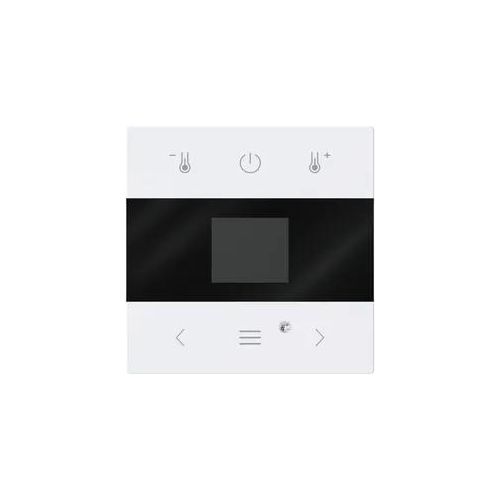 Busch-Jaeger Zentralscheibe für Raumtemperaturregler Symbole "Temperatur auf/ab, Power, links, Menü, rechts" 6-fach für Raumtemperaturregler Zentralscheibe (studioweiß matt)