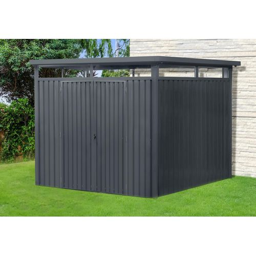 Gerätehaus KONIFERA "Stefano maxi", grau (anthrazit), Stahl, Gerätehäuser, Metall