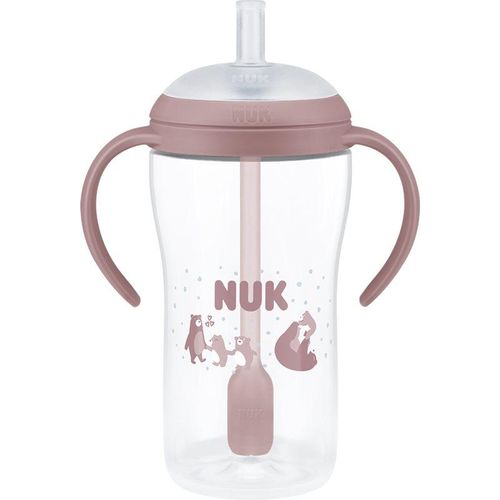 NUK Perfect Match Bear fles met rietje 8m+ 260 ml