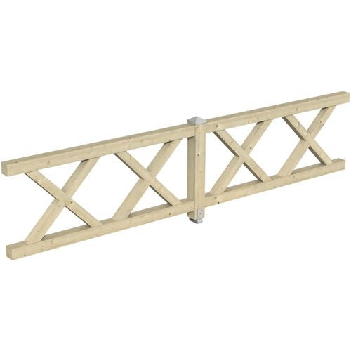 Brüstungsgeländer SKANHOLZ "Andreaskreuz", beige (natur), H:84cm L:400cm, Geländer