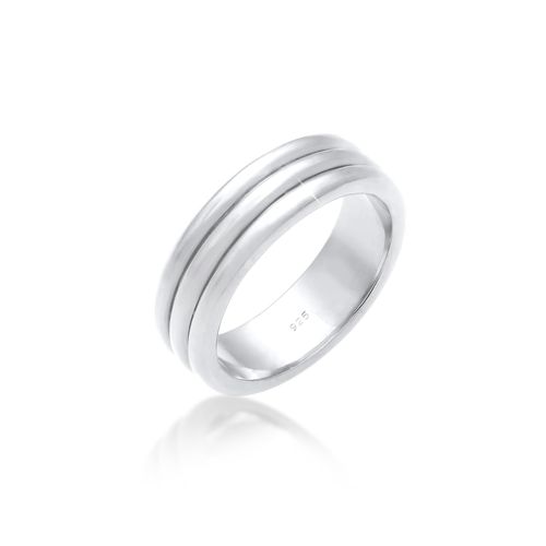 Partnerring ELLI PREMIUM "Paarring Drei Ringe Trauring Hochzeit 925 Silber" Gr. 52, silber, Fingerringe, Damen, 52mm, Silber 925 (Sterlingsilber), 6mm