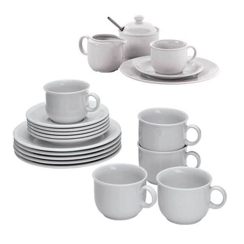 Seltmann Weiden Compact Kaffeeservice Kaffeebecher: 0,25 l, Kaffeetassen: 0,21 l, Sahnegießer: 0,17 l weiß