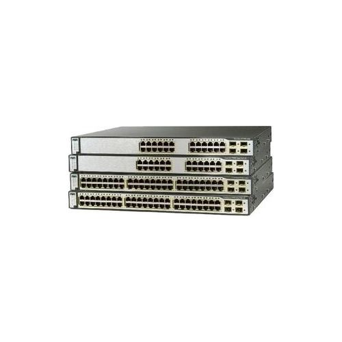 Cisco Catalyst 3750G-S 16 ports, IEEE 802.1s, IEEE 802.1w, IEEE 802.1x, IEEE 802.3ad, IEEE 802.3af, IEEE 802.3x, 12000 Eintragungen, 32 Gbit/Sek, 1 Gbit/Sek, SSHP, SNMP, RMON, NTP, TFTP, Telnet, DHCP, DTP, PAgP, LACP, RSTP, HSRP, IPv6, WCCP, DVMRP, VTP, IGMP, TCP/UDP