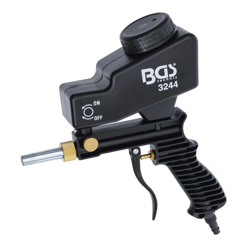 BGS technic Druckluft-Sandstrahlpistole aus Aluminium mit Druckluftanschluss und Sandbehälter (für Sandstrahlarbeiten), 3244)