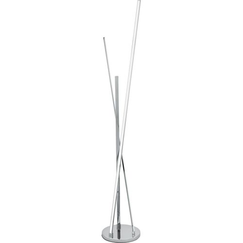 EGLO LED Stehlampe PARRI, Stehleuchte, Standleuchte aus Aluminium und Kunststoff, Wohnzimmerlampe, Bürolampe in Chrom, Fußtrittschalter