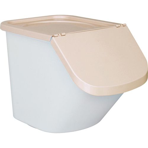 Zutatenspender, 40 Liter, LxBxH 610 x 430 x 450 mm, Behälter weiß, Deckel beige, PP